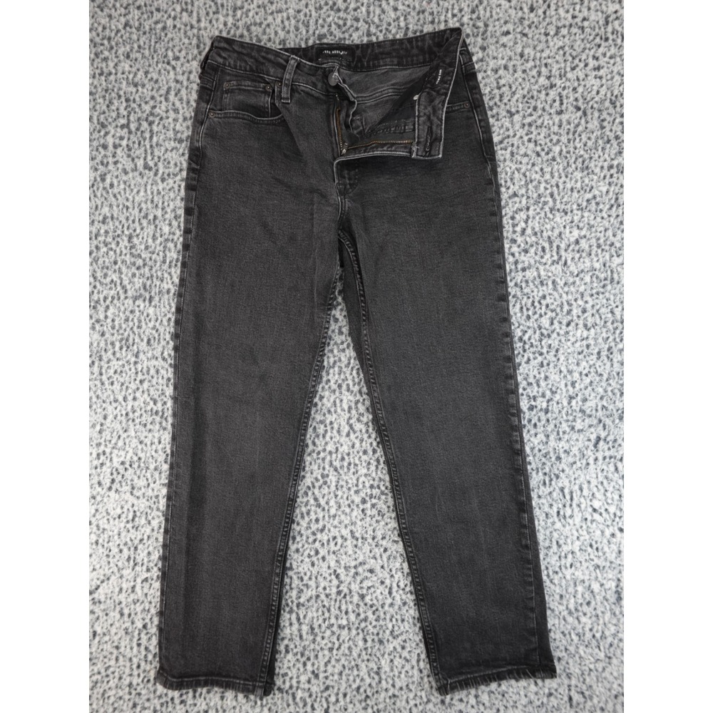 Free Assembly 90's Straight Leg Jeans Women 8 Black Excellent High Rise Denim
